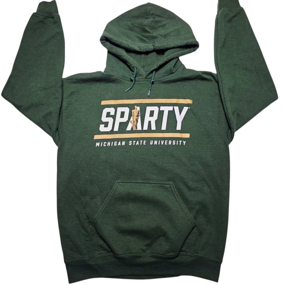 Michigan State Spartans Pullover Hoodie Women's Size Medium Green NCAA